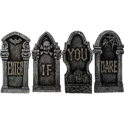 Sunstar Tombstones Enter If You Dare 4 Piece Halloween Decorations - - Black : Target